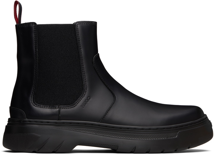 Photo: Hugo Black Embossed-Logo Chelsea Boots