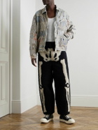 KAPITAL - Fleece -Jacquard Sweatpants - Black