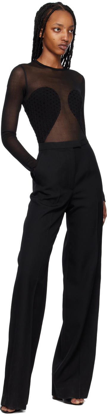 Semi-sheer bodysuit in black - Alaia