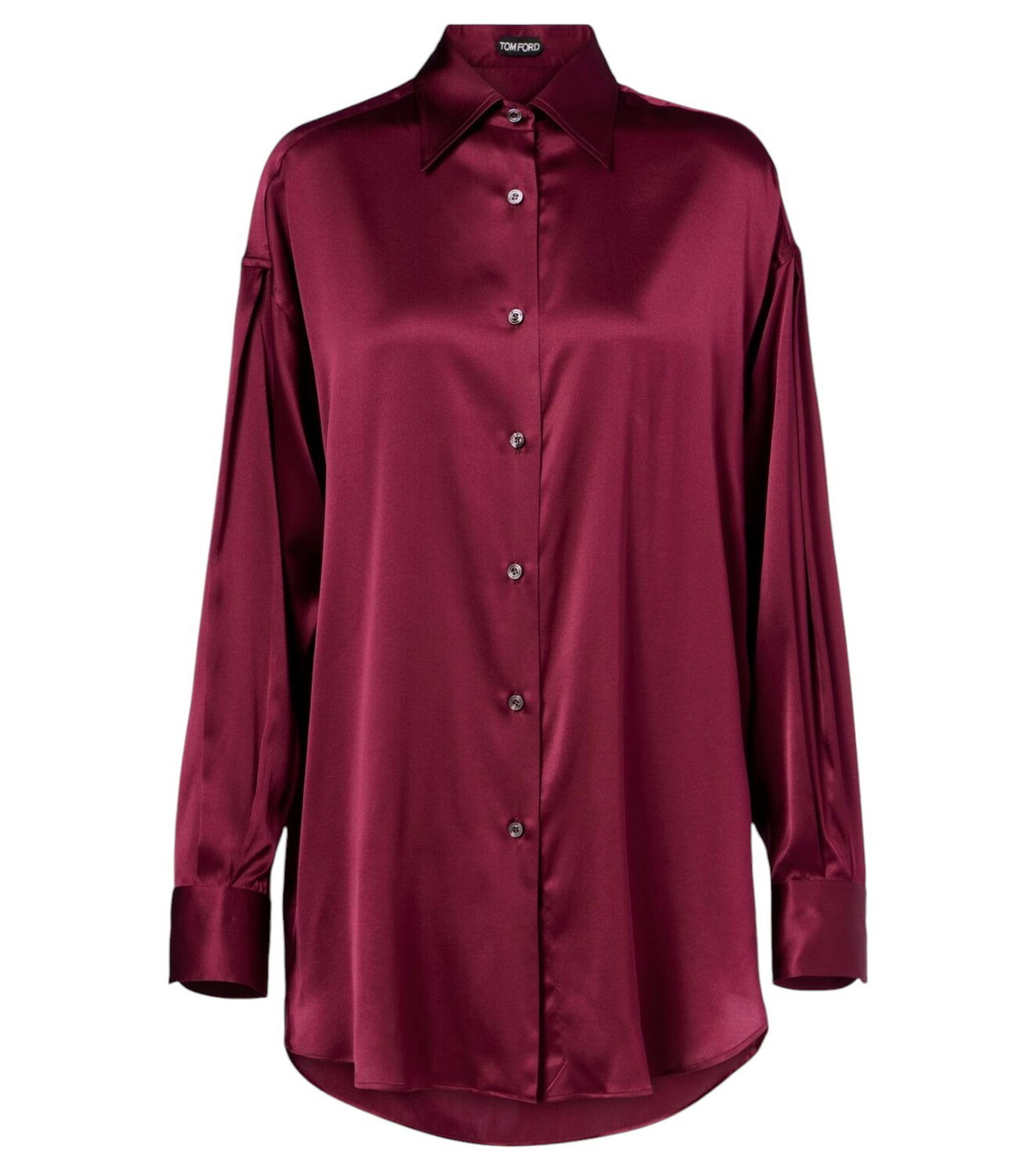 Tシャツ・カットソー TOM FORD STRETCH SILK SATIN RELAXED FIT SHIRT TOM FORD - Stretch Silk Satin Relaxed Fit Shirt TOM FORD