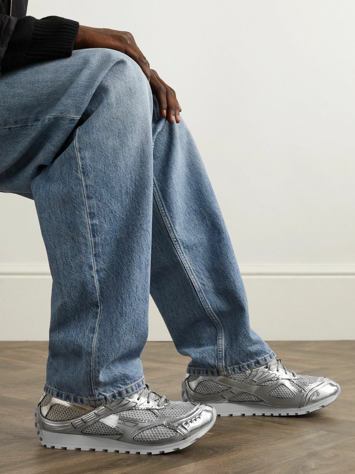 スニーカー BOTTEGA VENETA  Stretch Mesh Sneakers Bottega Veneta - Orbit Metallic Rubber and Mesh Sneakers
