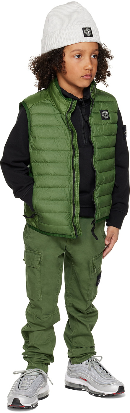 Stone Island Junior Kids Green Quilted Down Vest