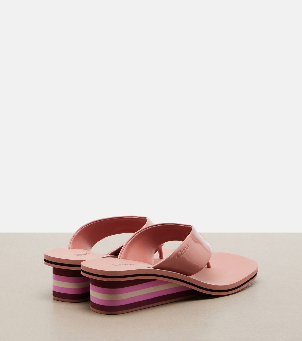 Chloé Swimming Cool leather wedge thong sandals