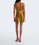 Retrofête Bonny lace-trimmed satin minidress