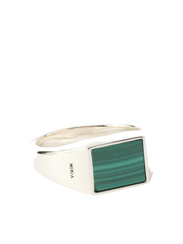 Photo: Mikia - Rectangle Sterling Silver Malachite Ring - Green