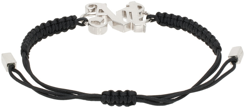 Palm Angels Black PA Monogram Bracelet
