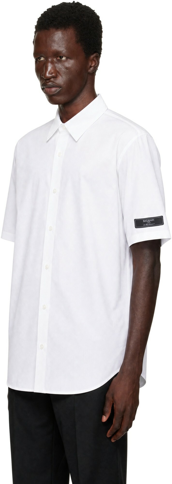 BALMAIN White 'Balmain Paris' Cotton Poplin Shirt