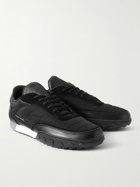 Stone Island - Football Leather, Suede and Canvas Sneakers - Black