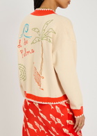 Never Fully Dressed Cream and Red Sol De Palma Knit Cardigan