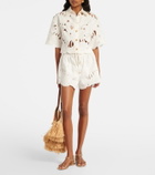 Zimmermann Mahon embroidered cotton shorts