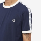 Fred Perry Authentic Men's Taped Ringer T-Shirt in Carbon Blue