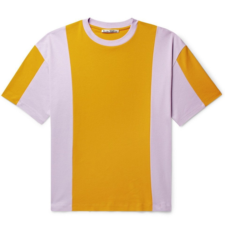 Photo: Acne Studios - Eban Colour-Block Cotton-Jersey T-Shirt - Saffron