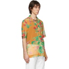 Dries Van Noten Orange Floral Carltone Shirt