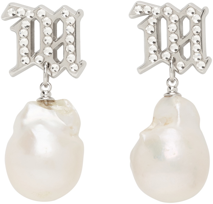 Photo: MISBHV Silver Pearl Monogram Baroque Earrings
