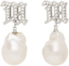 MISBHV Silver Pearl Monogram Baroque Earrings