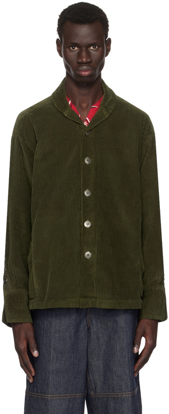 Photo: Greg Lauren Khaki Corduroy Shawl Collar Boxy Jacket