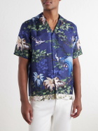 Orlebar Brown - Maitan Camp-Collar Printed Silk Shirt - Blue