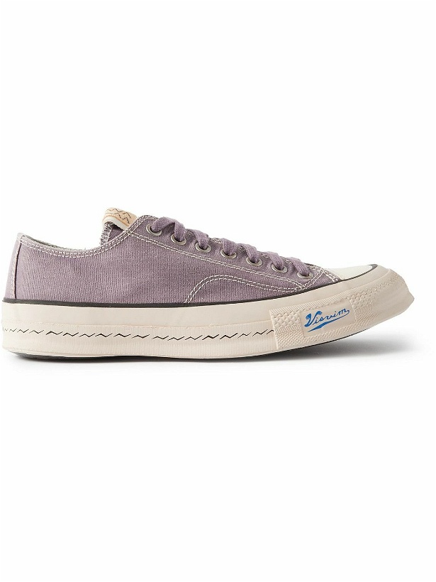 Photo: Visvim - Skagway Leather-Trimmed Canvas Sneakers - Purple