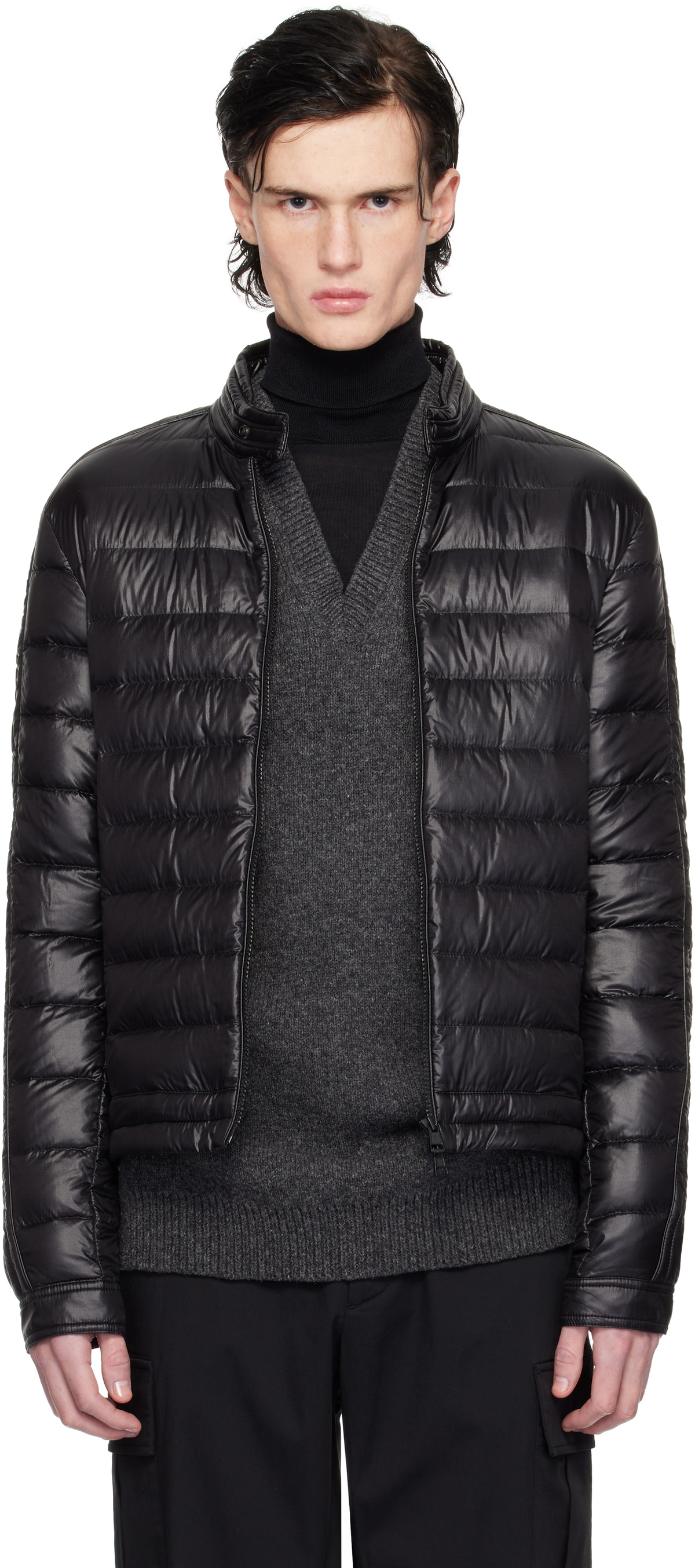 Moncler Black Jacobus Biker Down Jacket Moncler