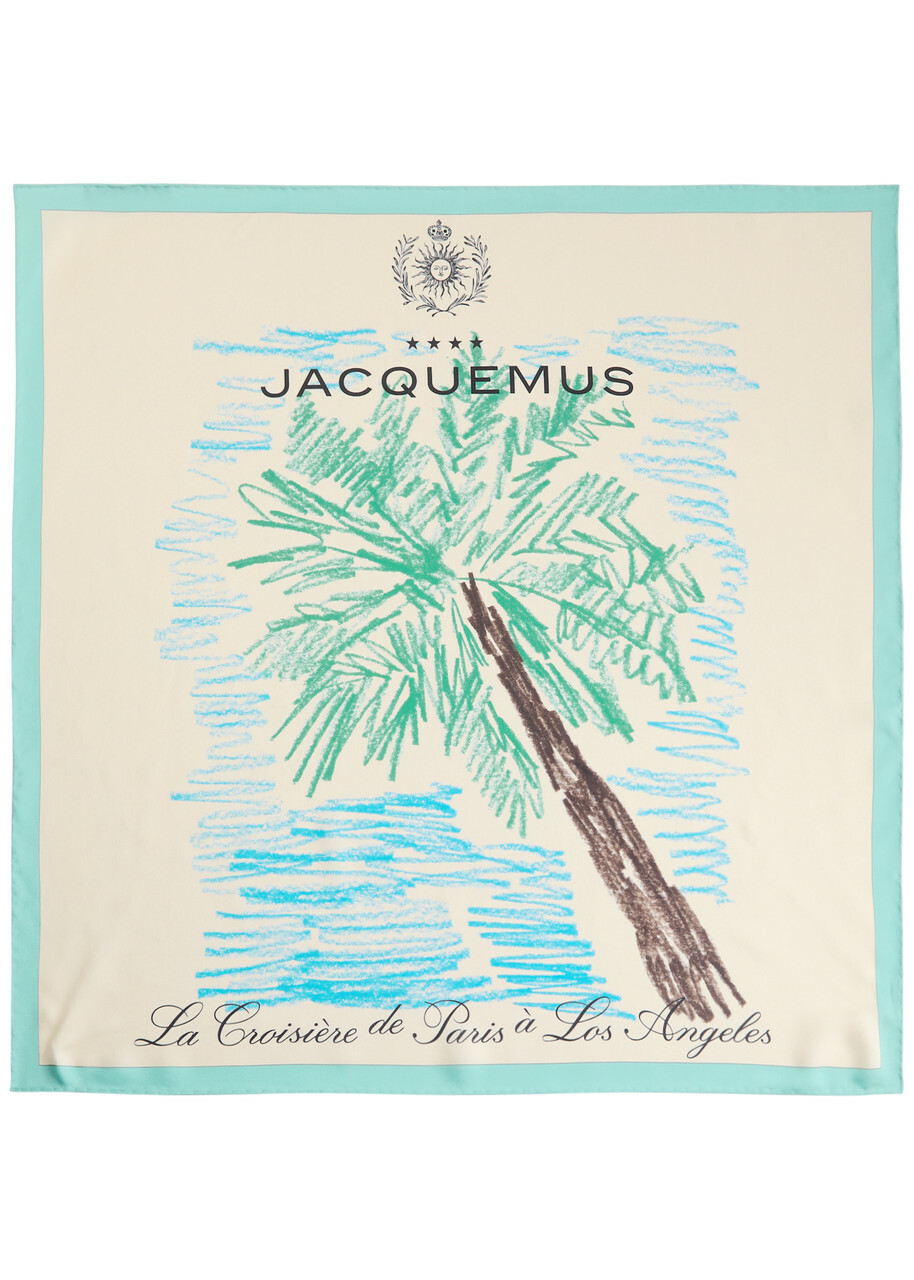 Jacquemus Le Bandana Pesco Silk Scarf - Multi Print - One