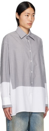 MM6 Maison Margiela Gray & White Paneled Shirt
