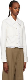 Kenzo Off-White Kenzo Paris Cropped Denim Jacket