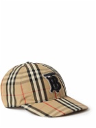 Burberry - Logo-Embroidered Checked Cotton Oxford Baseball Cap - Neutrals