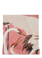 Heron Print Wallpaper in Tourmaline Rose