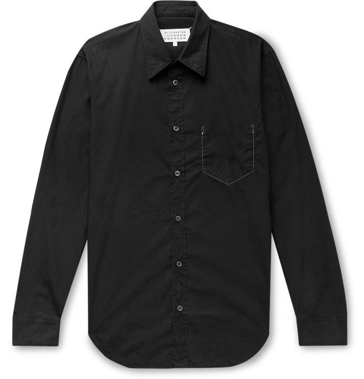 Photo: Maison Margiela - Slim-Fit Cotton-Poplin Shirt - Black