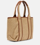 See By Chloe - Leather-trimmed jute tote bag