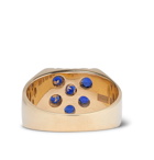 Bleue Burnham - Mini Rose Garden 9-Karat Gold Sapphire Signet Ring - Gold