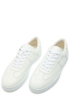 Jude Llow Pierre Panelled Grained Leather Sneakers White