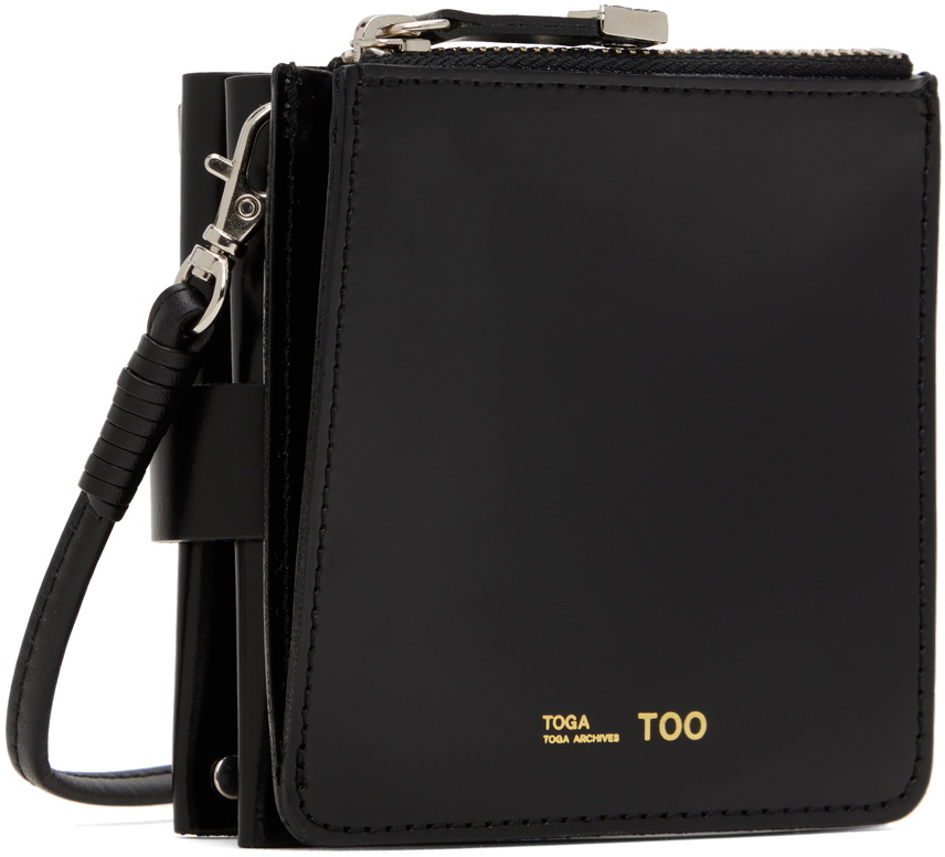 Toga Pulla Black Leather Wallet Shoulder Bag Toga Pulla