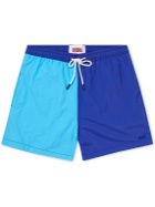 Solid & Striped - The Classic Straight-Leg Mid-Length Colour-Block Swim Shorts - Blue