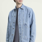 Foret Men's Berry Denim Overshirt in Striped Denim