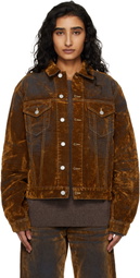 Acne Studios Brown Flocked Denim Jacket