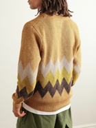 Beams Plus - Jacquard-Knit Linen and Cotton-Blend Cardigan - Brown