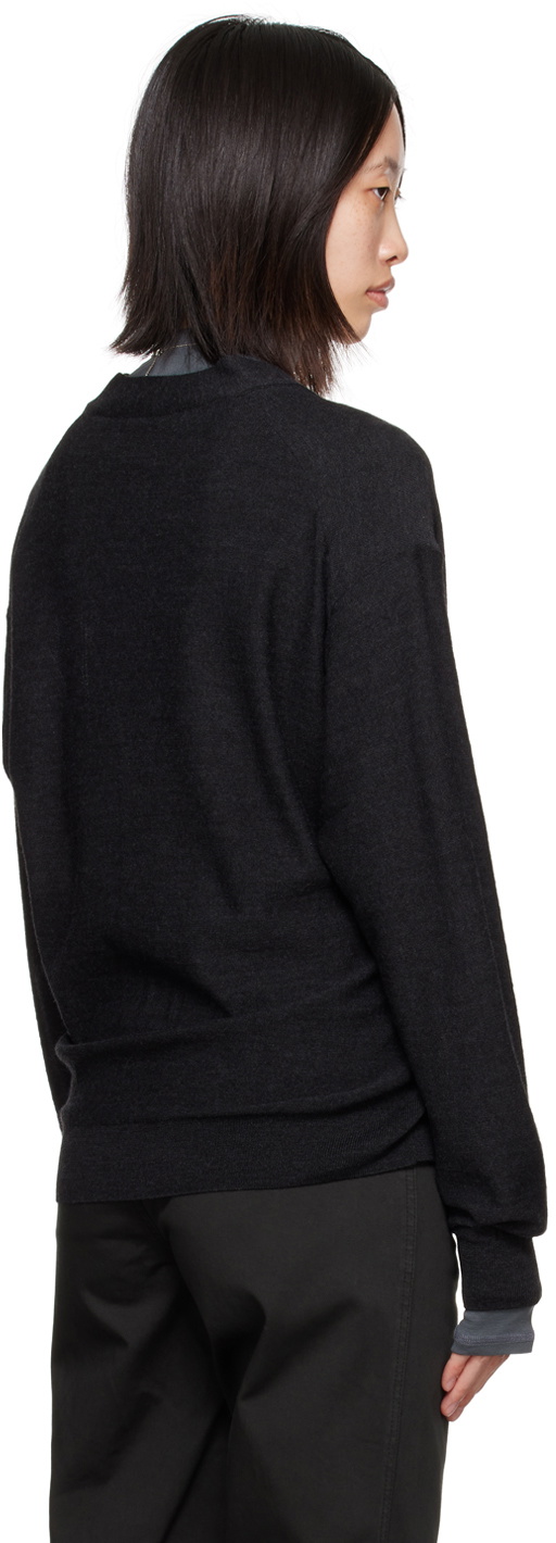 LEMAIRE Gray Relaxed Twisted Cardigan Lemaire LEMAIRE Gray Relaxed Twisted Cardigan Lemaire