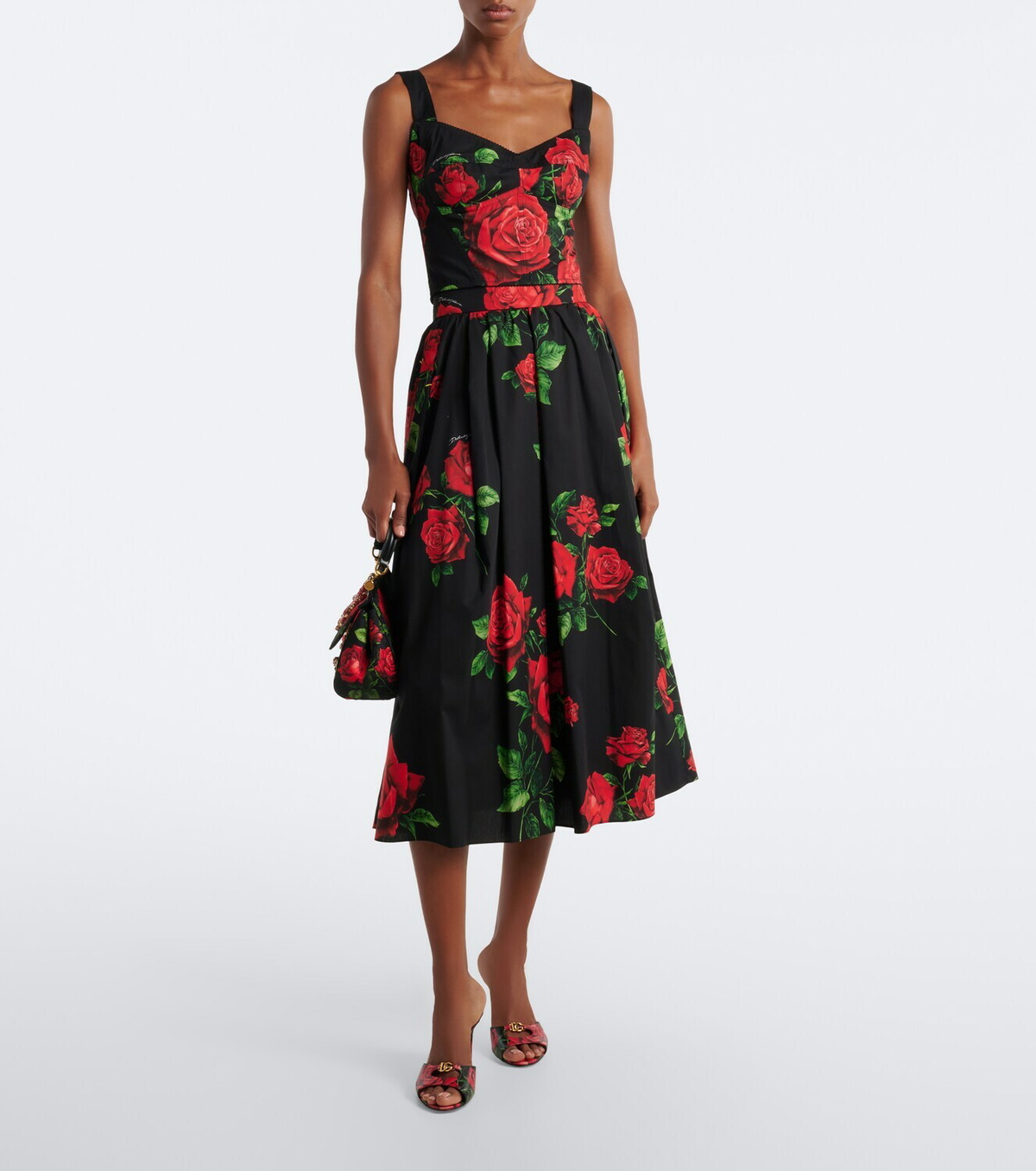 Dolce&Gabbana Floral cotton-blend bustier