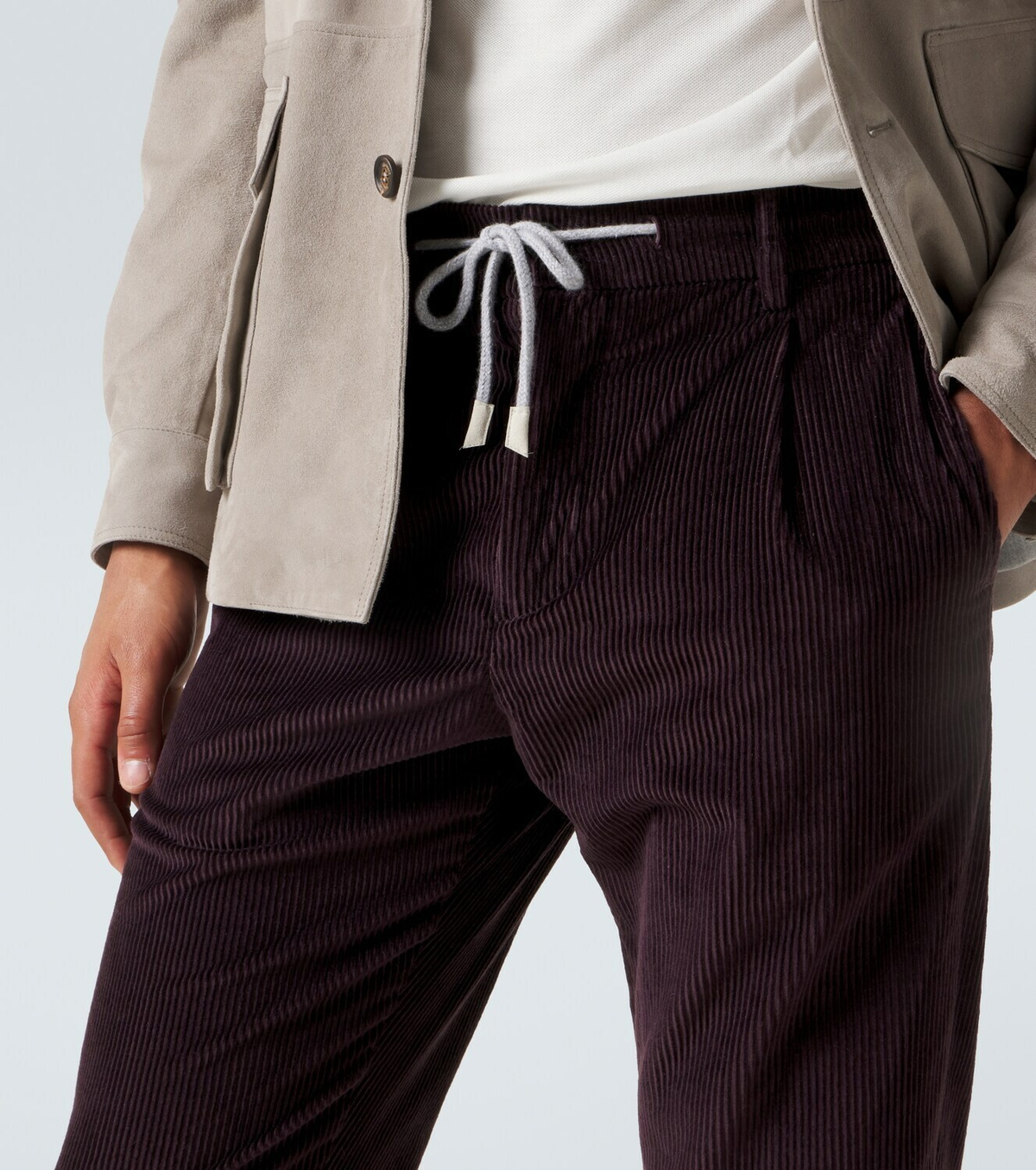 Eleventy Cotton and cashmere corduroy slim pants