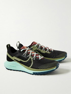 Nike Running - React Pegasus Trail 4 Rubber-Trimmed Mesh Running Sneakers - Black