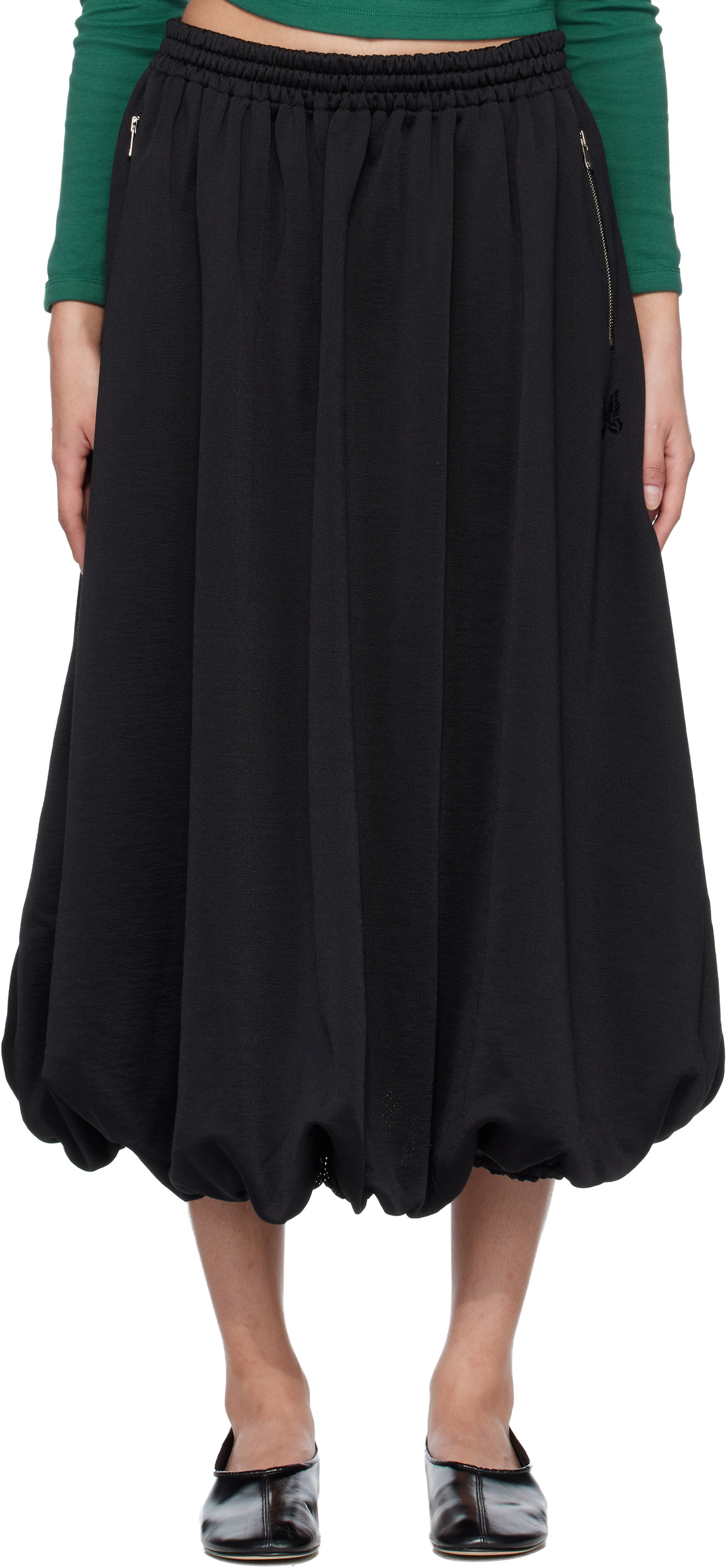 NEEDLES Black Balloon Track Midi Skirt Needles