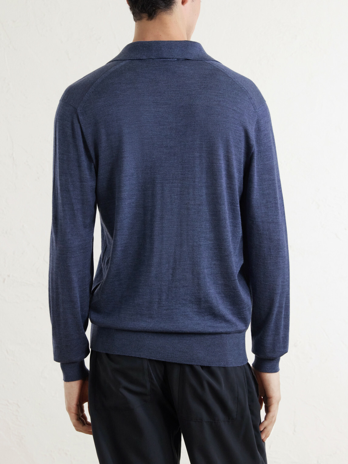 SEASE - Lasca Virgin Wool Polo Sweater - Blue