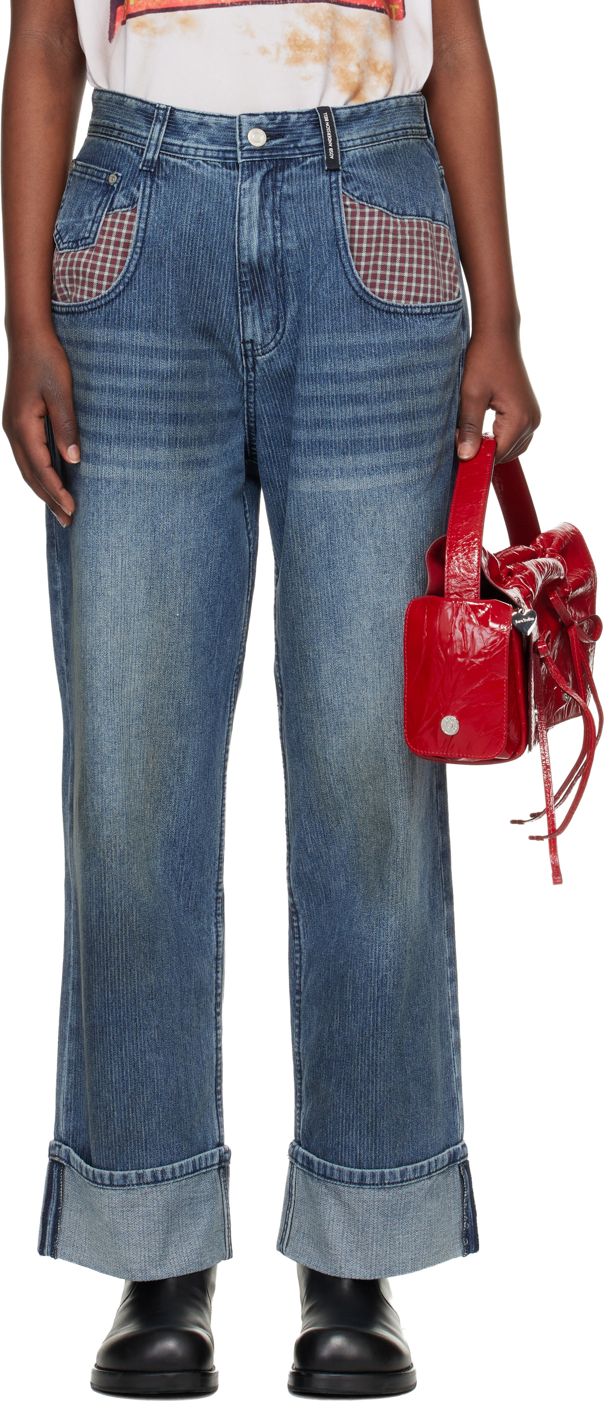 Andersson Bell Blue Oil Washed Rolled Up Jeans