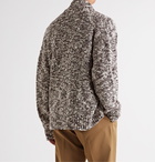 Deveaux - Sean Shawl-Collar Wool-Blend Bouclé Cardigan - Brown