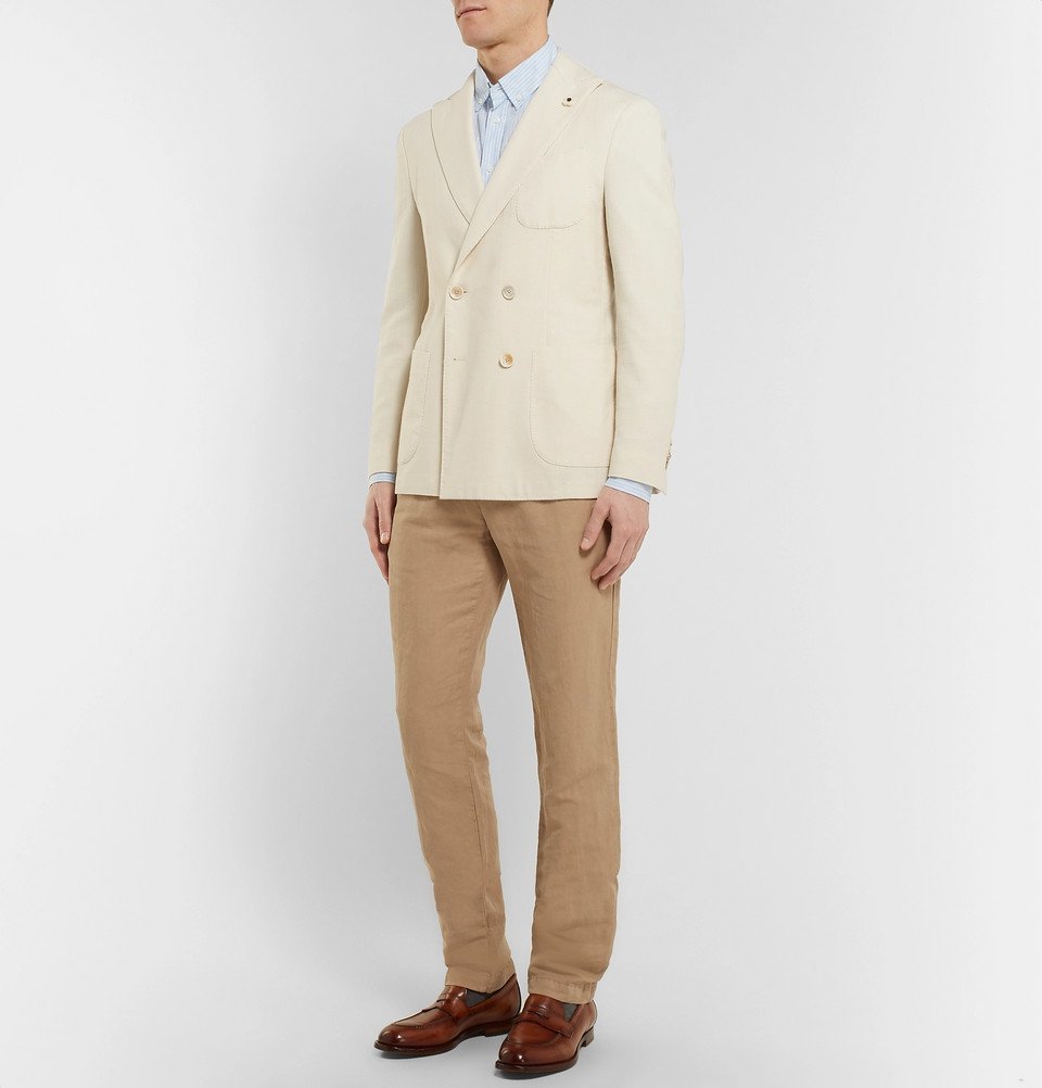 Lardini double-breasted knitted blazer - White