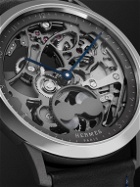 Hermès Timepieces - Slim d'Hermès Squelette Lune 39.5mm Automatic Titanium and Leather Watch, Ref. No. 054695WW00