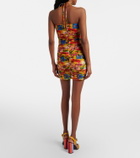 Dolce&Gabbana Ruched floral halterneck minidress