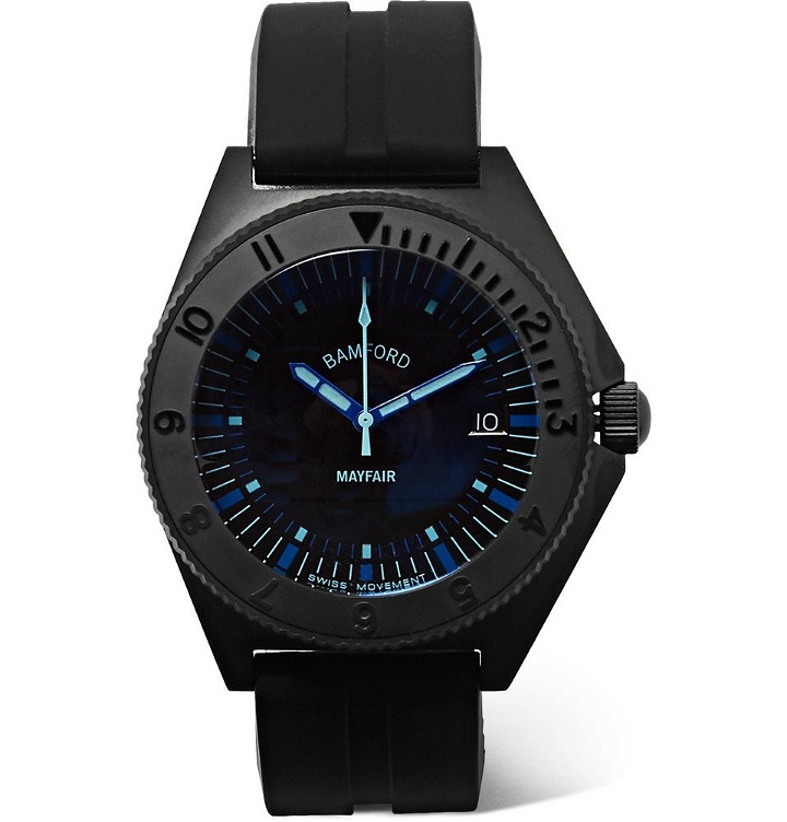 Photo: Bamford Watch Department - Mayfair Stainless Steel and Rubber Watch - Black
