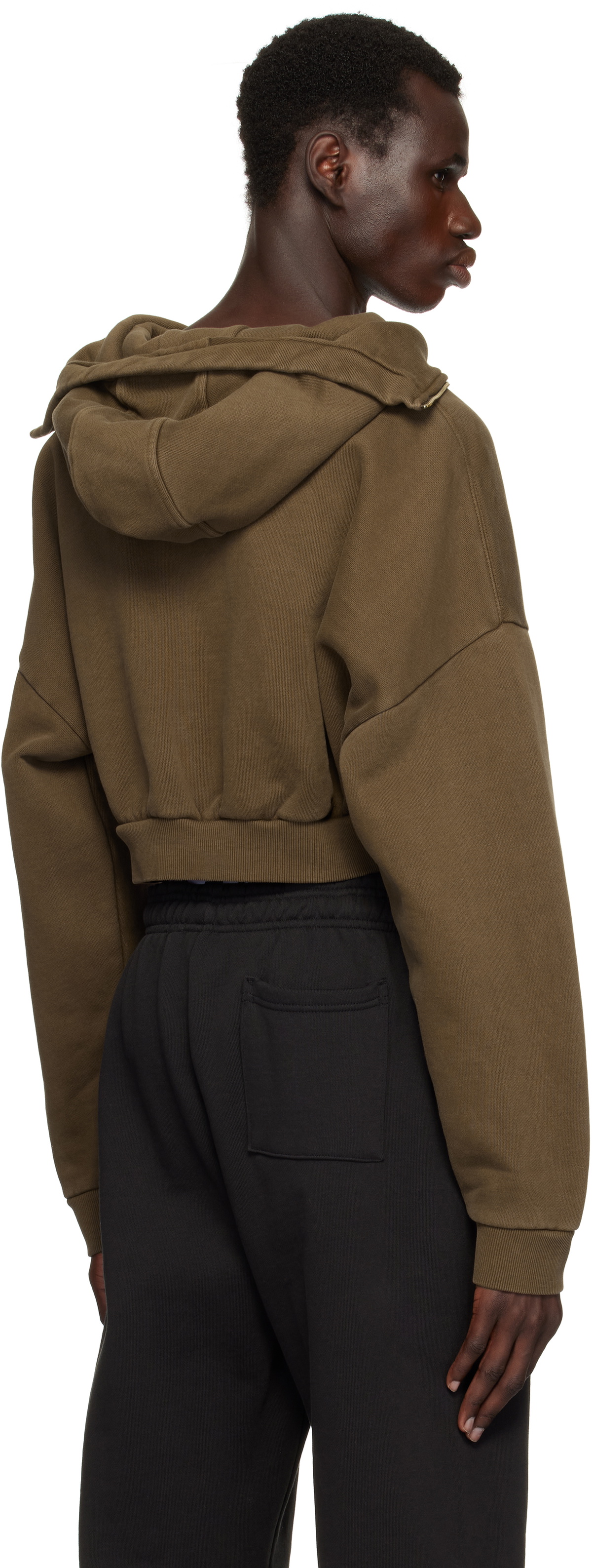Entire Studios Brown Cropped Full Zip Hoodie Entire Studios